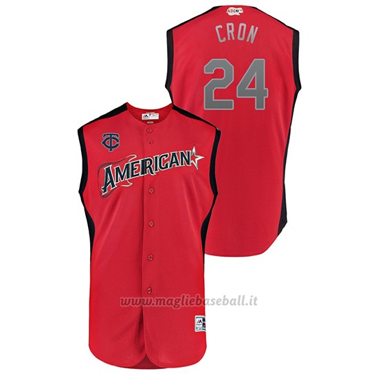 Maglia Baseball Hombre Minnesota Minnesota Twins 2019 All Star Game Workout American League C.j. Cron Rosso